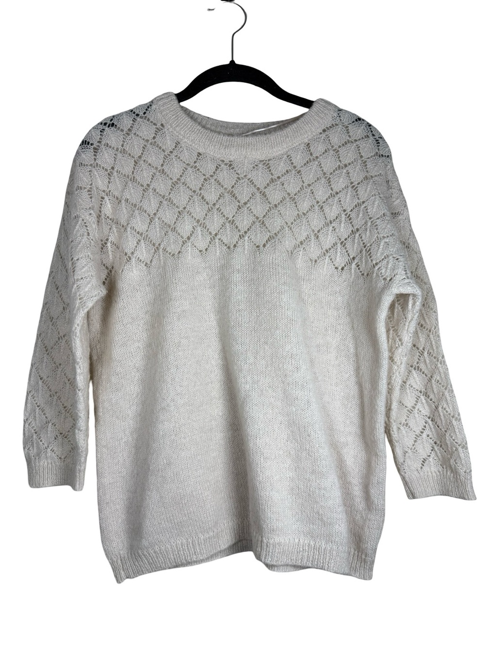 PartTwo Part Pointelle Knit Sweater Cardigan Sz S Wool Alpaca